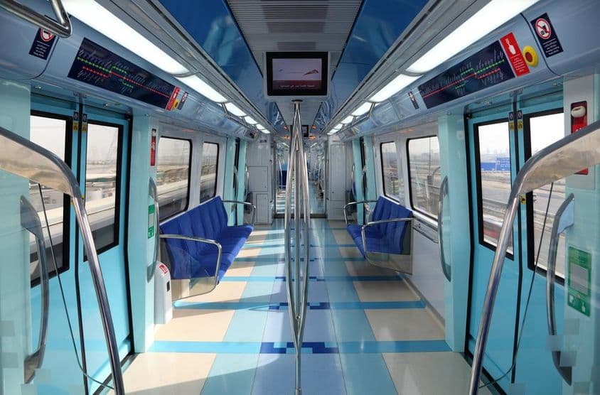 Inside of Dubai metro