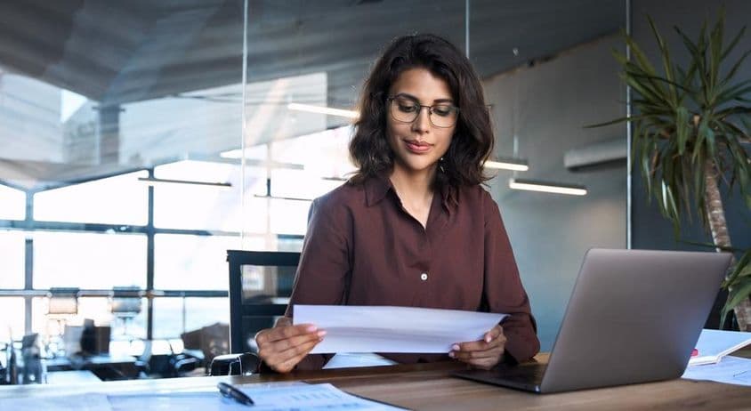 Female executive working in an office