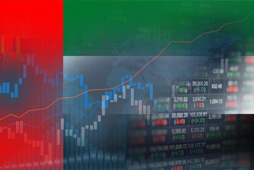 Rising graph with Arab flag