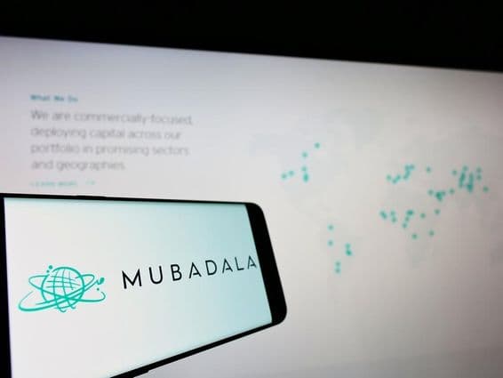 Mubadala displayed on a phone.