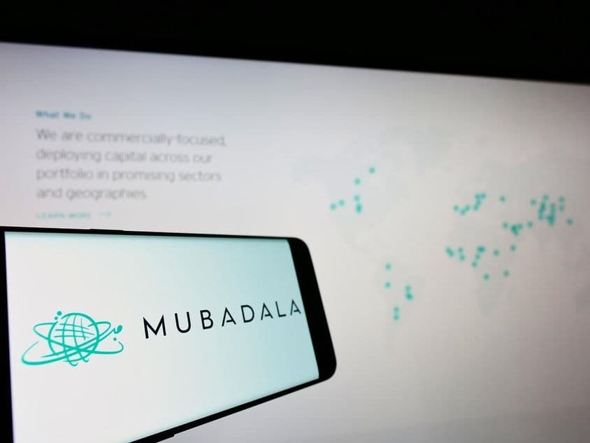 Mubadala displayed on a phone.
