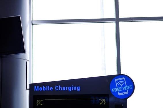 Dubai free mobile phone charging point and free internet.