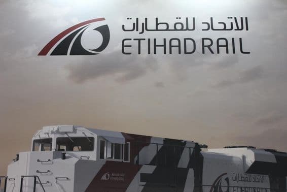 An Etihad Rail train can be seen.
