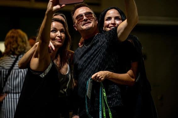 The legendary Irish band, The Corrs, taking a selfie.