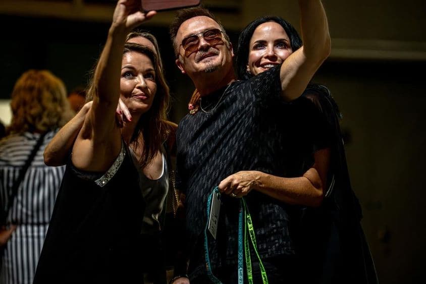 The legendary Irish band, The Corrs, taking a selfie.
