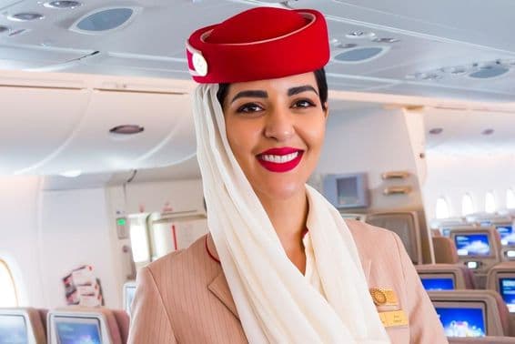 Emirates airline stewardess.
