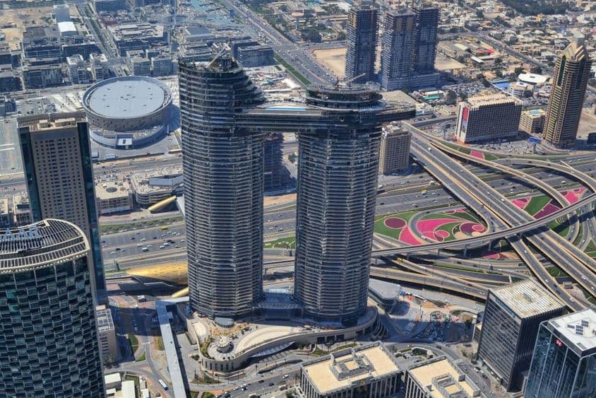 Dubai skyscraper skyline.