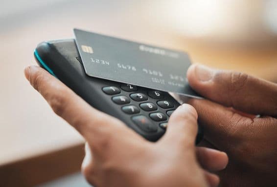 Credit card payment on a mobile terminal.