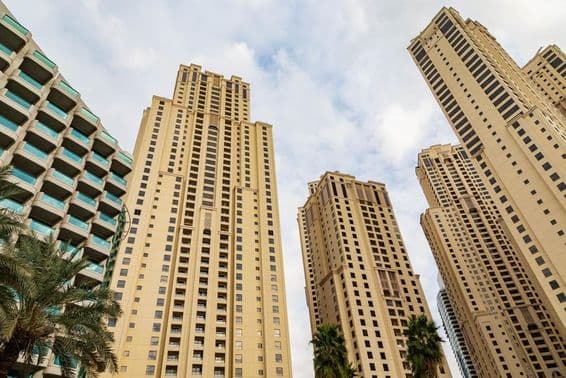 Older skyscrapers built in Dubai.