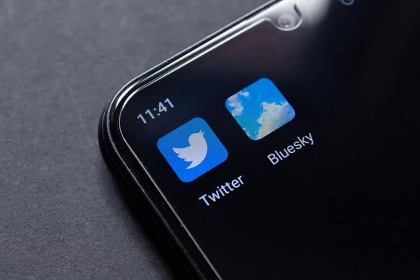 Bluesky and Twitter app on phone.