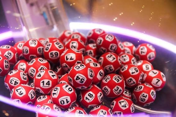 Lottery numbers on small balls.