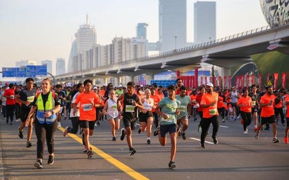 Dubai run on Sheikh Zayed road.