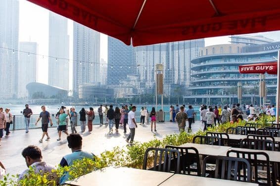 Five Guys Dubai, view from the terrace.