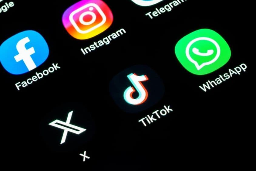 Social media platforms on a phone.