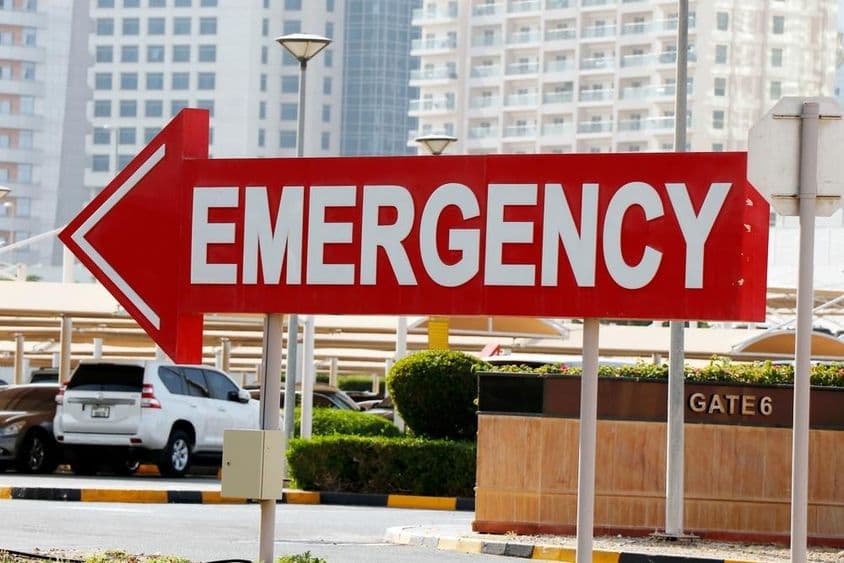 Dubai emergency signboard.