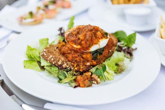 Eggs Benedict in a Dubai restaurant.