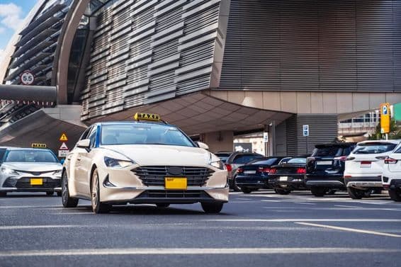 Dubai street scene with cars.