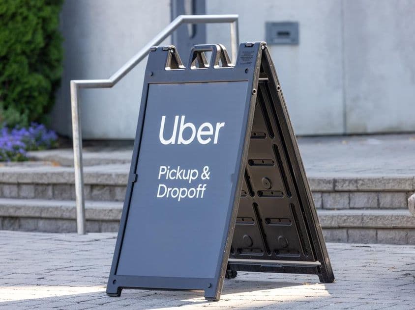 Uber passenger pick-up point.