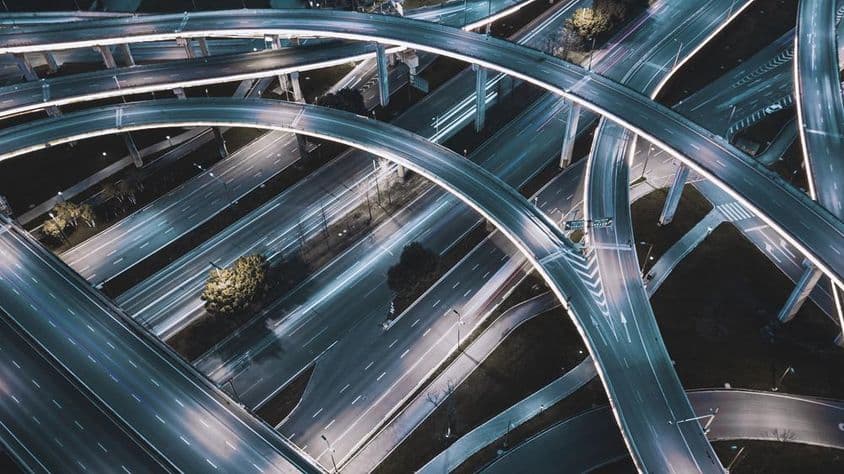 Dubai flyovers and roads.