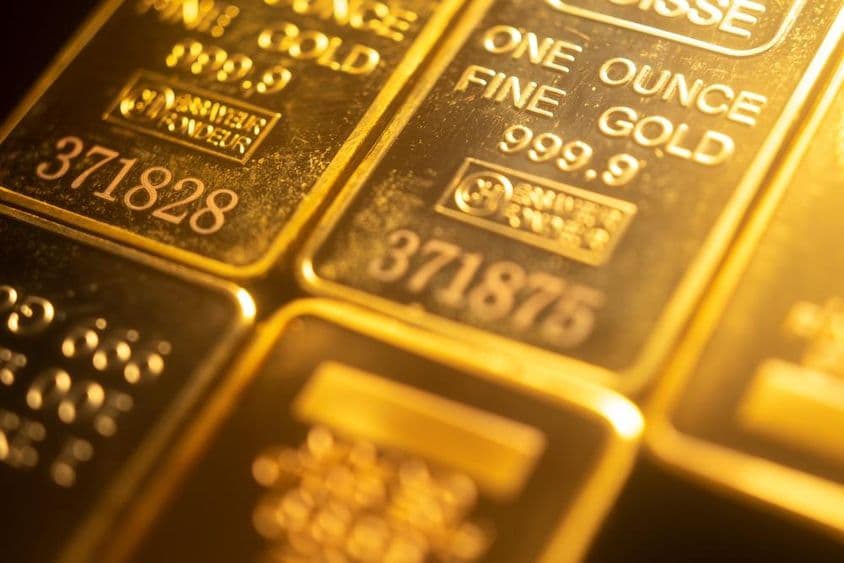 999.9 purity gold bar.