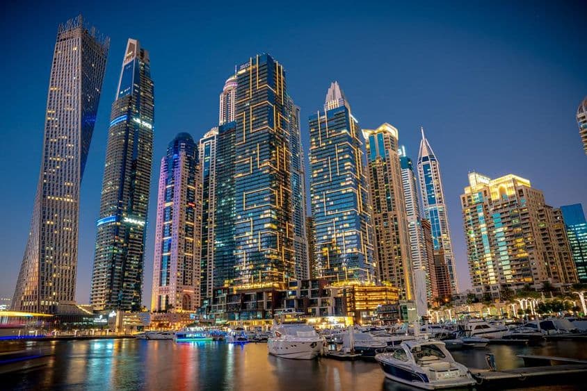 Dubai at night.