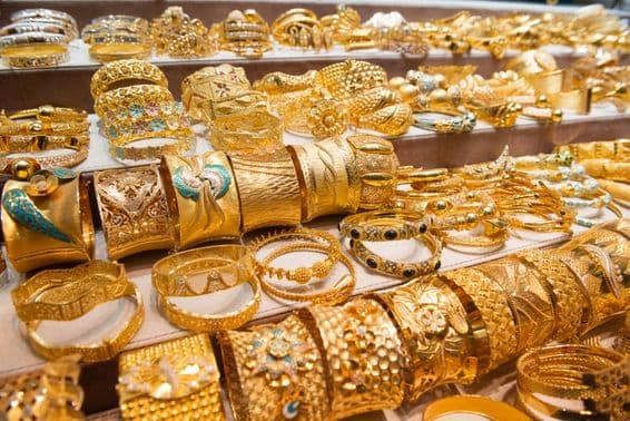 Gold at the famous Dubai 'Gold Souk'.