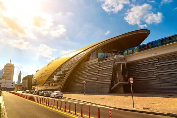 Dubai metro station.