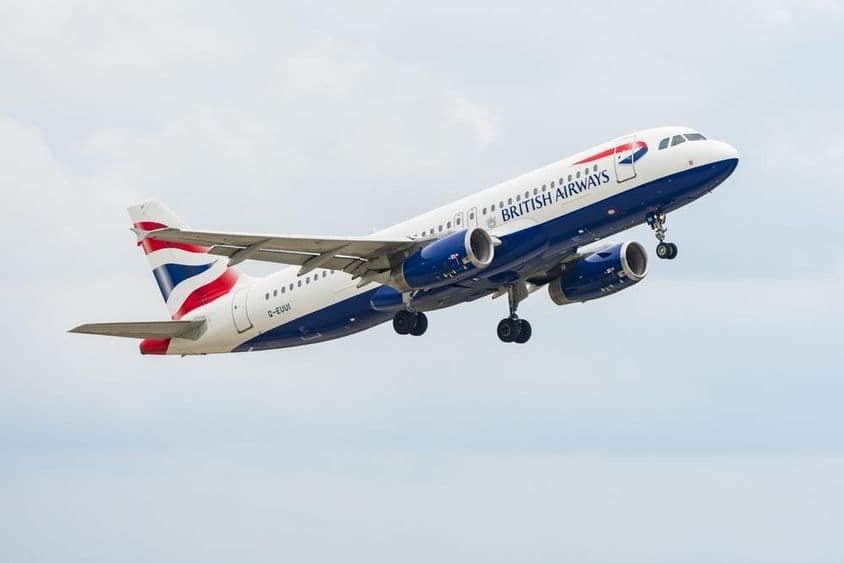 A British Airways narrow-body Airbus A320-232 passenger plane.
