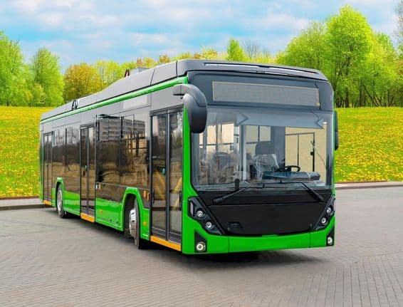 Electric green bus.