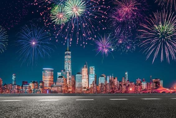 Dubai night fireworks.