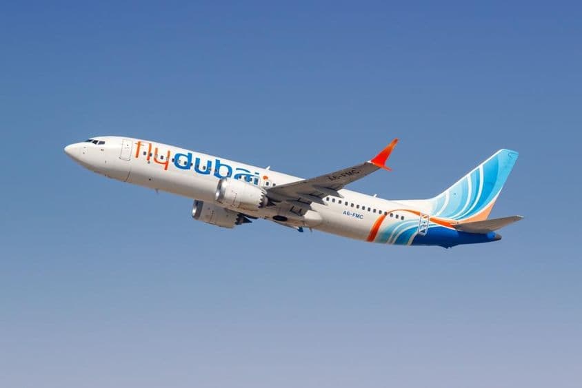 A FlyDubai Boeing 737 MAX 8 aircraft.