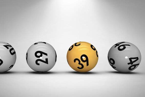 Lottery balls with numbers.