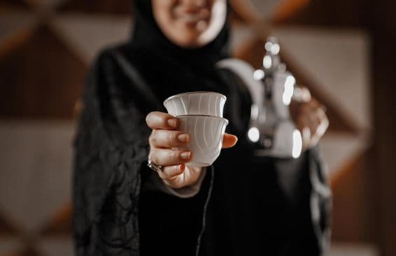 Traditional Arab coffee.