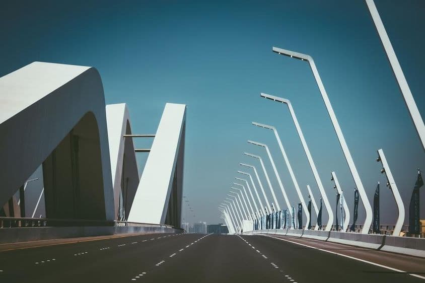 Abu Dhabi bridge without cars.
