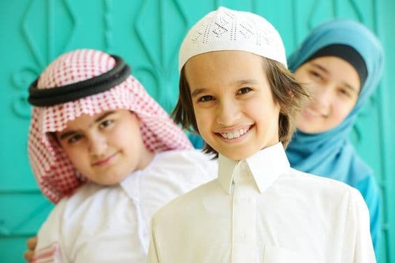 Arab school boys and girls.