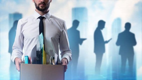 Silhouettes of men starting work.