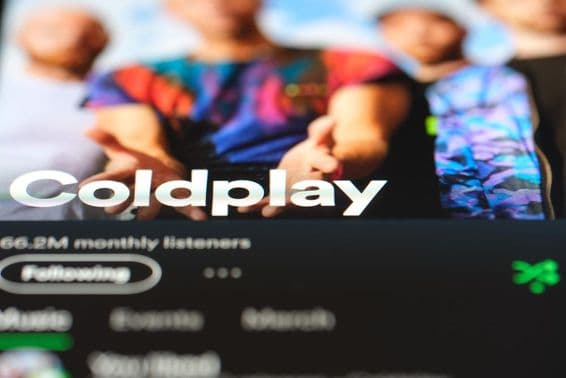Coldplay Spotify page.