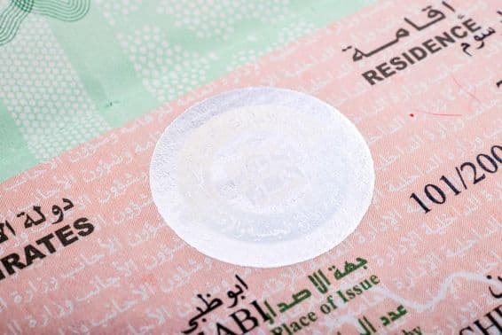 UAE work visa.