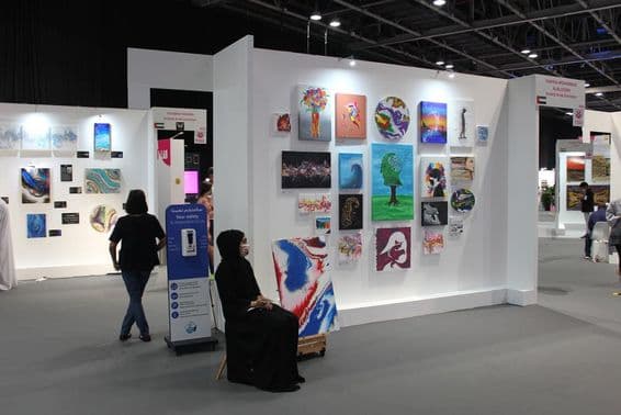 Public exhibition space at the World Art Dubai exhibition.