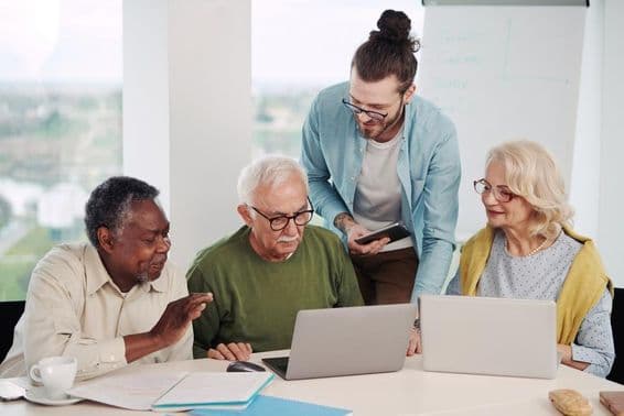 Educator explaining the use of social media in the modern world.