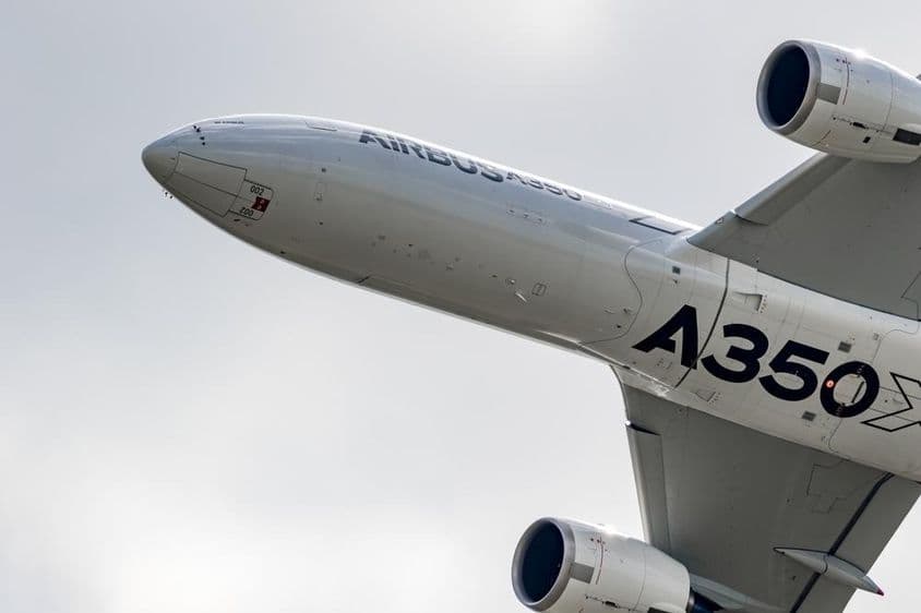 Airbus A350 in flight.