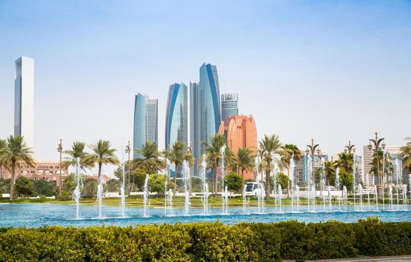 United Arab Emirates, Abu Dhabi business and residential center.