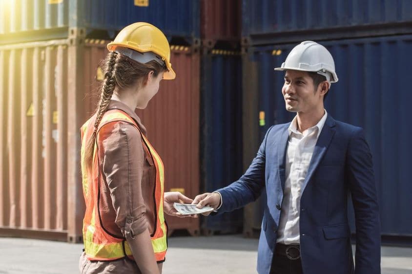 The employer pays the worker after job completion.