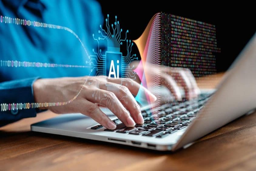 Scientist working with machine learning and artificial intelligence, ML.