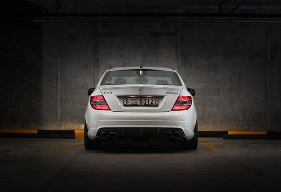 Mercedes Benz C63 2009 in the parking lot.