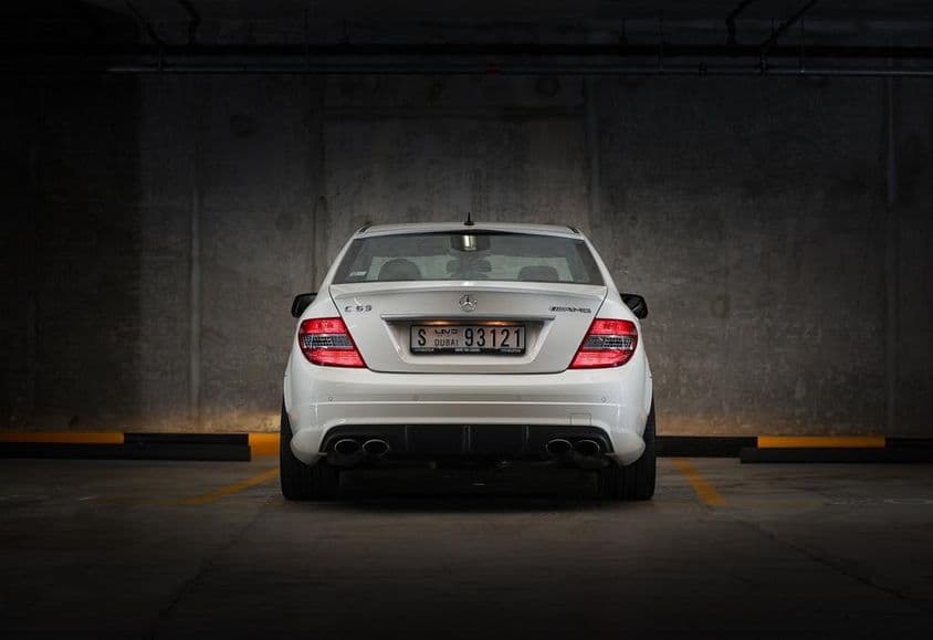 Mercedes Benz C63 2009 in the parking lot.