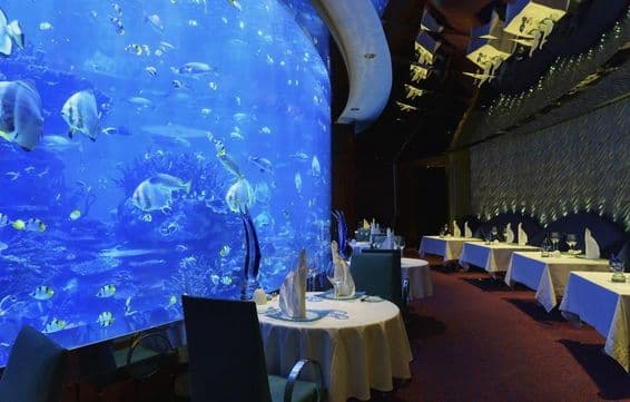 Burj Al Arab, Dubai, dining tables.