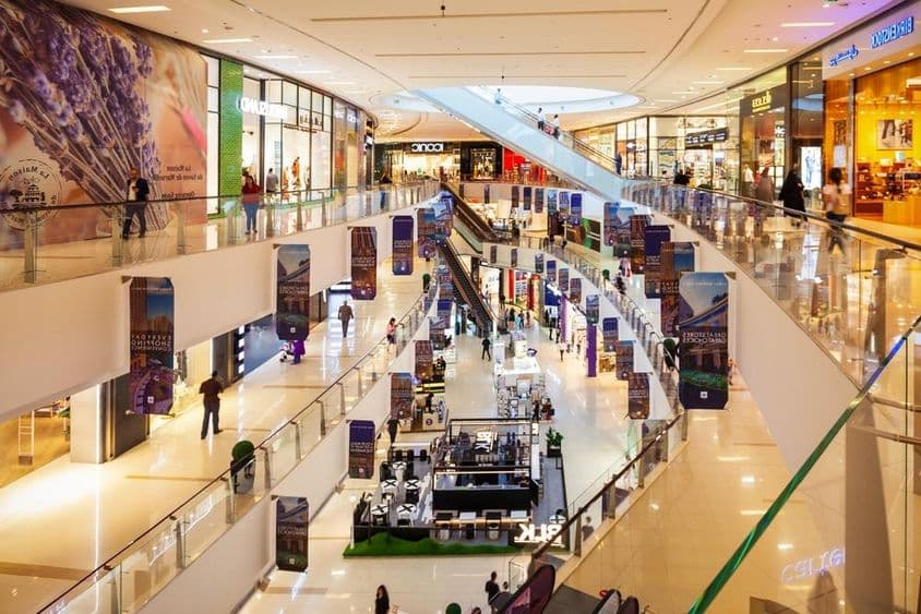 Dubai Mall, one of the world's largest shopping centers, located in Dubai city.