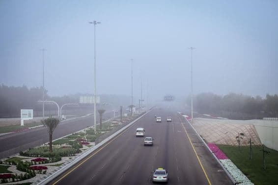 Foggy weather in the United Arab Emirates.
