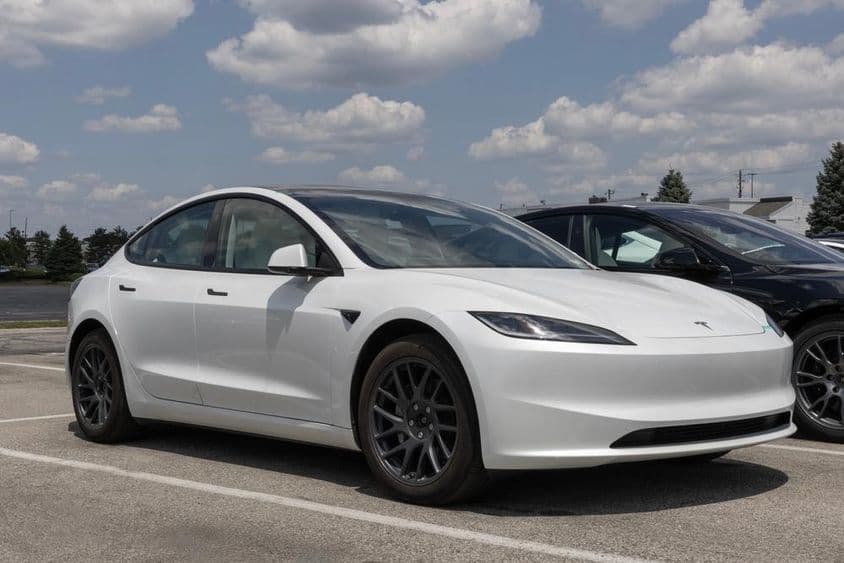 Tesla Model 3 parked.